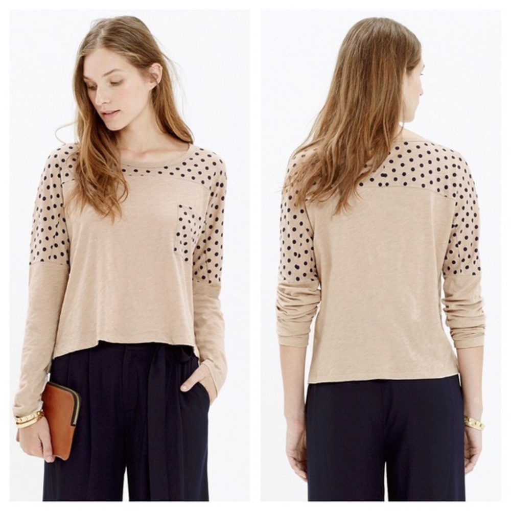 Madewell Effortless polka dot pocket tee size XL
